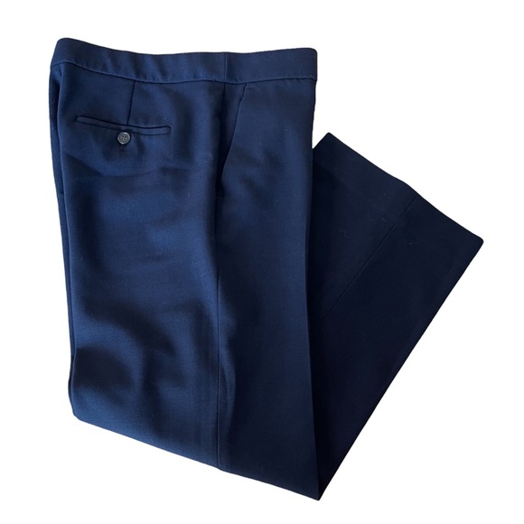 J. Crew Womens Mid Rise Patio Crop Pants Wool Blend Navy Blue Size 4 Tall